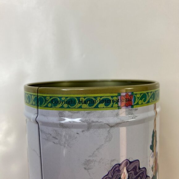 Set Of 2 Vintage Christmas Santa Claus Carousel Window Tin Canisters With Lids - Picture 13 of 16